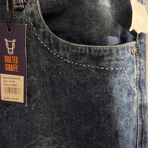 Nwt Men’s size 42×30 quilted giraffe, blue jeans T27 - Picture 4 of 8